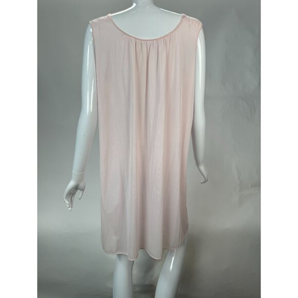 Vintage Sears 100% Nylon Pink Sleeveless Nightgown With Floral Embroidery Size M - Picture 12 of 16